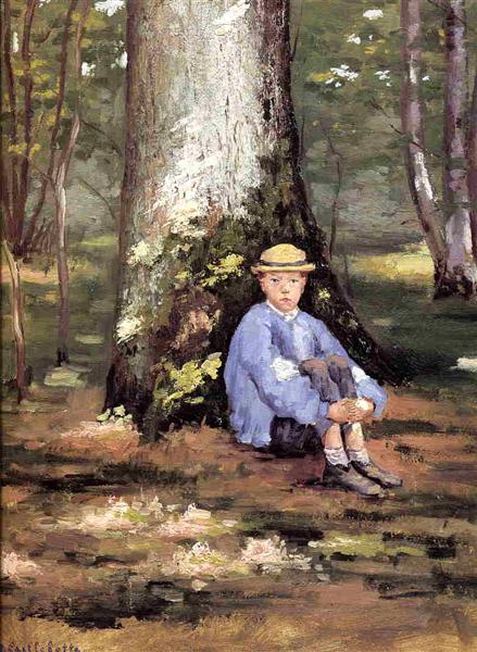 Yerres, Camille Daurelle under an Oak Tree by Gustave Caillebotte Impressionism Art dated 1878