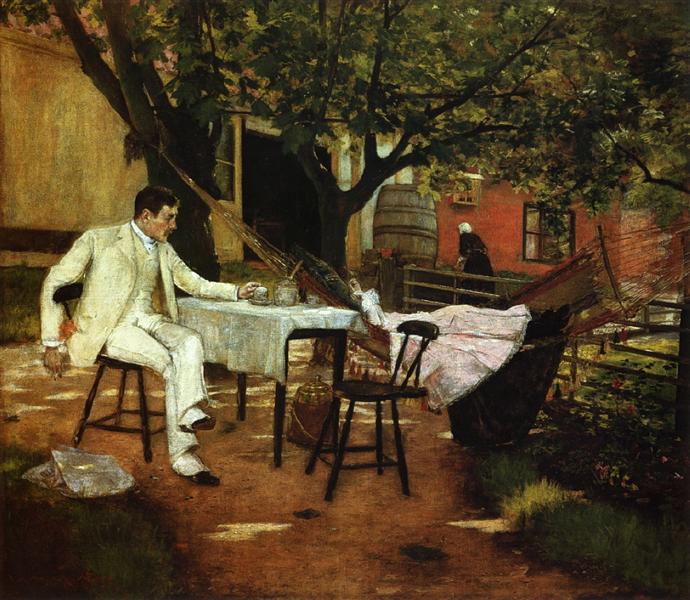 A Summer Afternon in Holland (Sunlight and Shadow) by William Merritt Chase Impressionism Art dated 1884