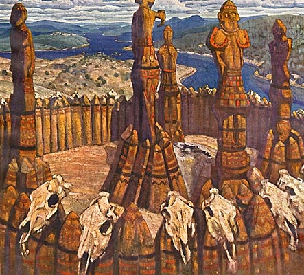 Idols (Pagan Rus) by Nicholas Roerich Art Nouveau (Modern) Art dated 1910