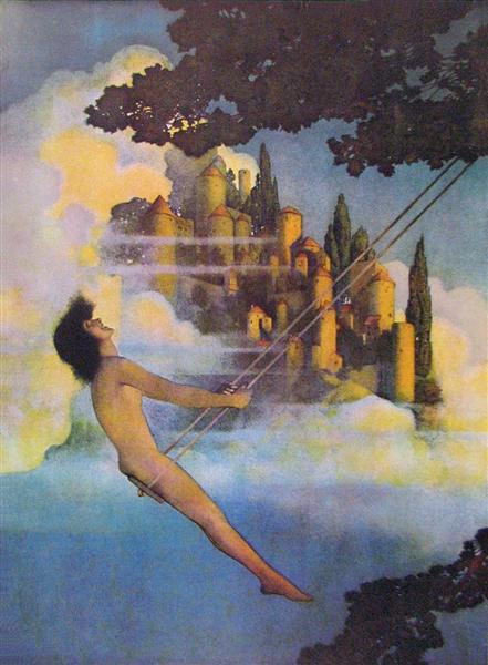 The Dinky Bird by Maxfield Parrish Symbolism Art dated 1904