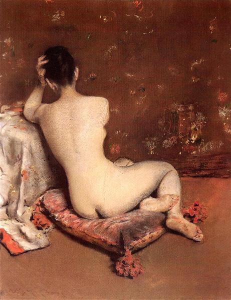 The Model by William Merritt Chase Impressionism Art dated 1888