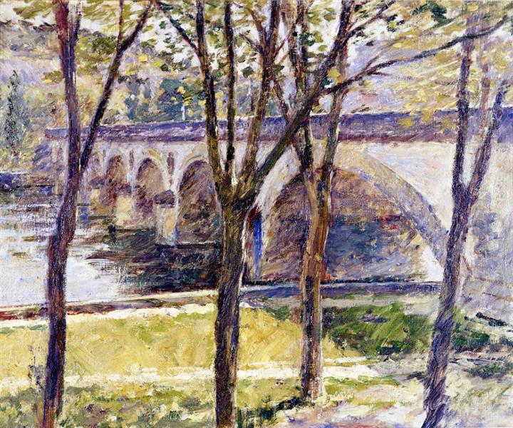 Bridge near Giverny by Theodore Robinson Impressionism Art dated 1892