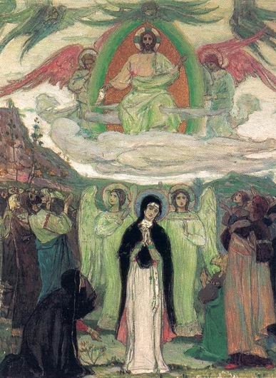 Ascension by Mikhail Nesterov Symbolism Art dated 1895