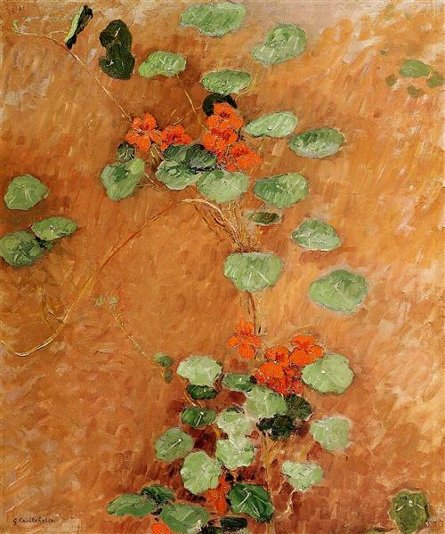 Nasturtiums by Gustave Caillebotte Impressionism Art dated 1892