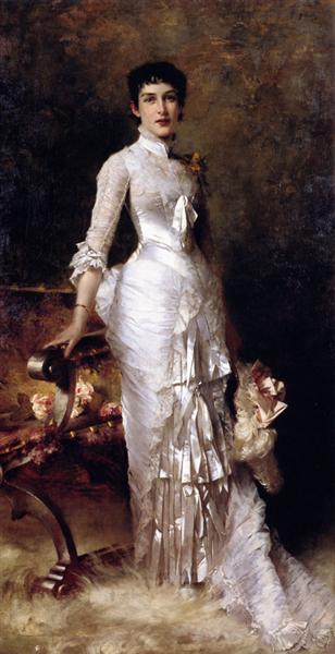 Young Beauty In A White Dress by Julius LeBlanc Stewart Realism Art