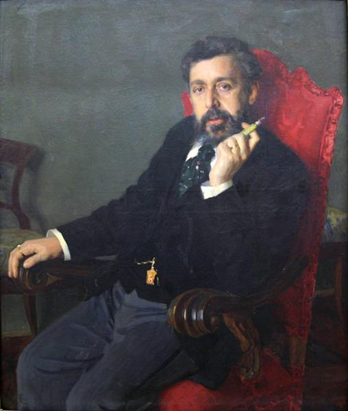 Portrait of the collector Alexander Petrovich Russov by Nikolai Kuznetsov Impressionism Art dated 1900