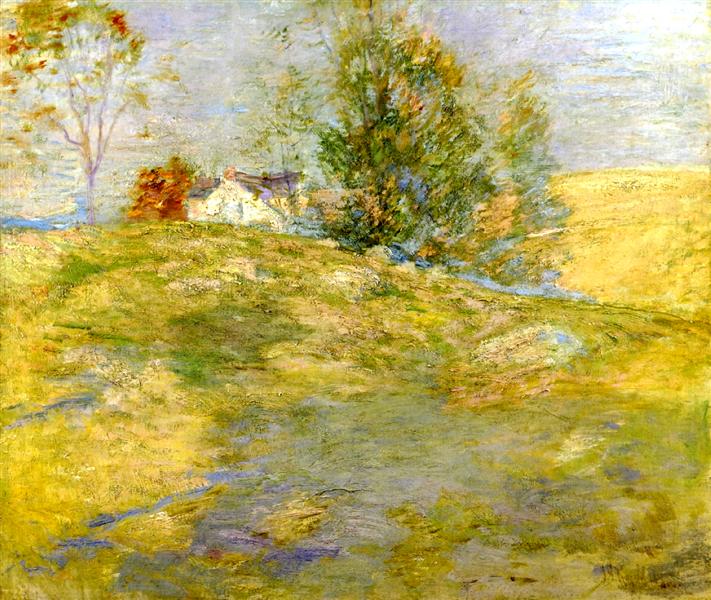 Artist&#39;s Home in Autumn, Greenwich, Connecticut by John Henry Twachtman Impressionism Art dated 1895