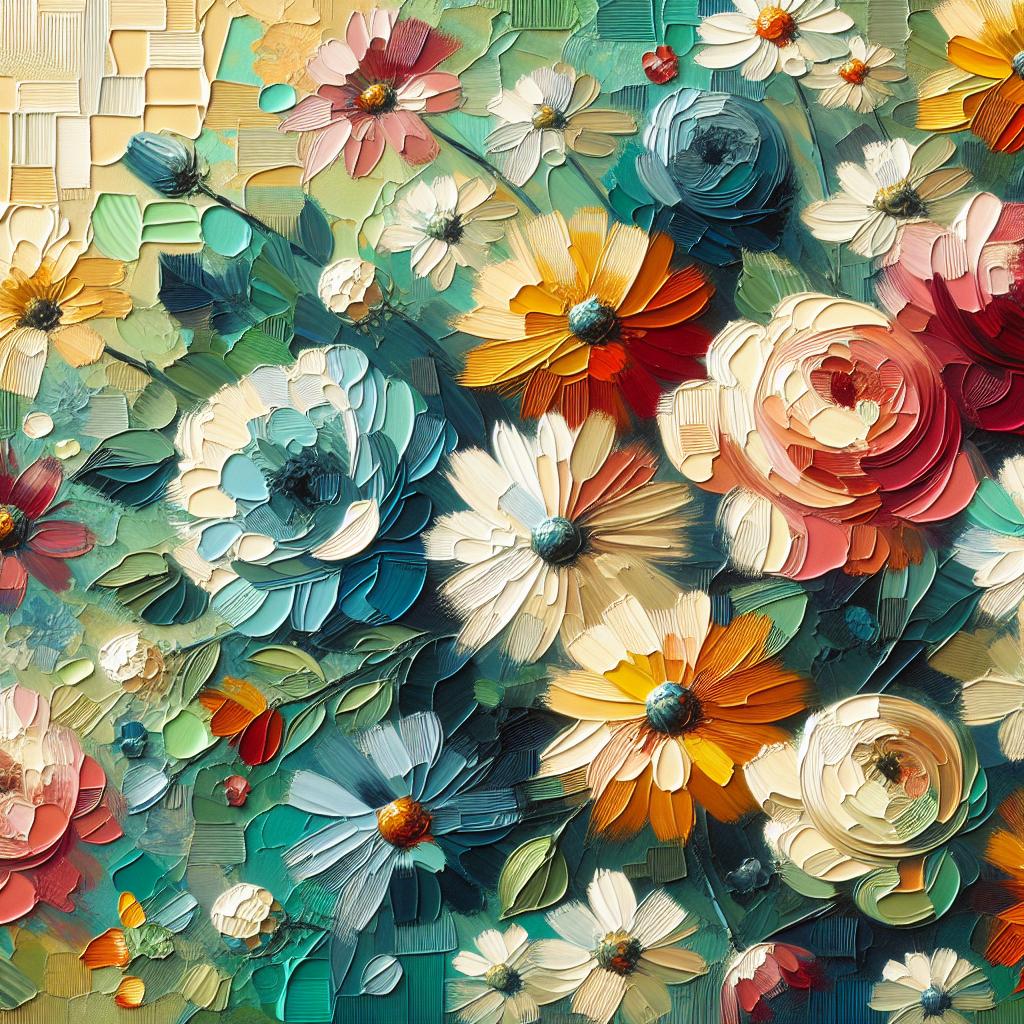 Vibrantus Floralis: Brightly Hued Floral Oilpainting Art