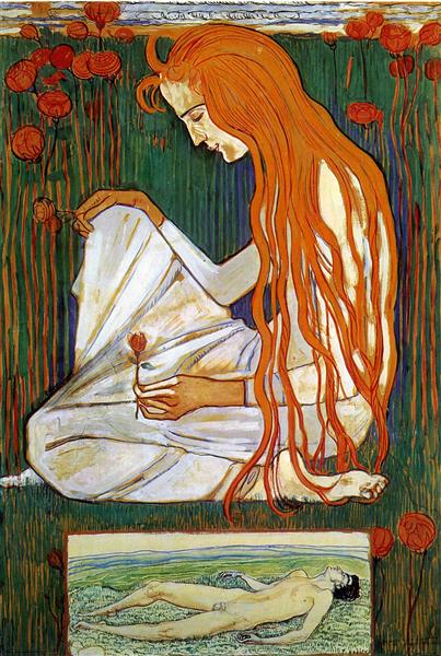 The Dream by Ferdinand Hodler Art Nouveau (Modern) Art dated 1897