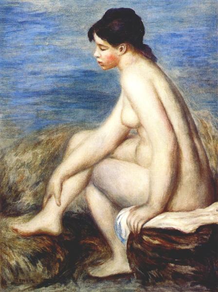 Bather by Pierre-Auguste Renoir Impressionism Art dated 1893