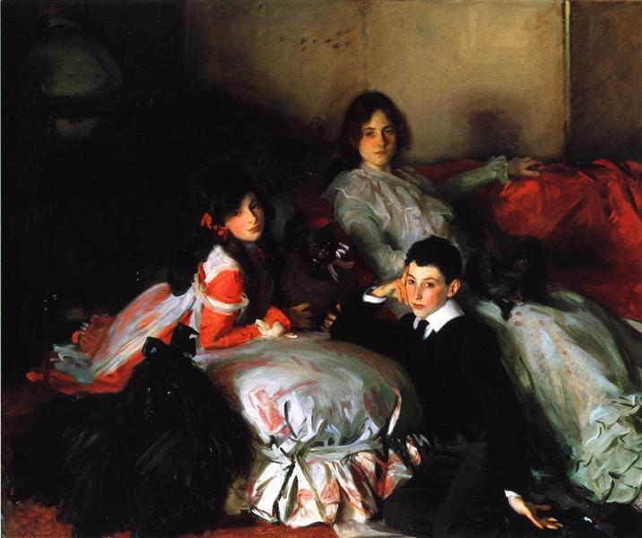 Essie, Ruby and Ferdinand, Children of Asher Wertheimer by John Singer Sargent Realism Art dated 1902