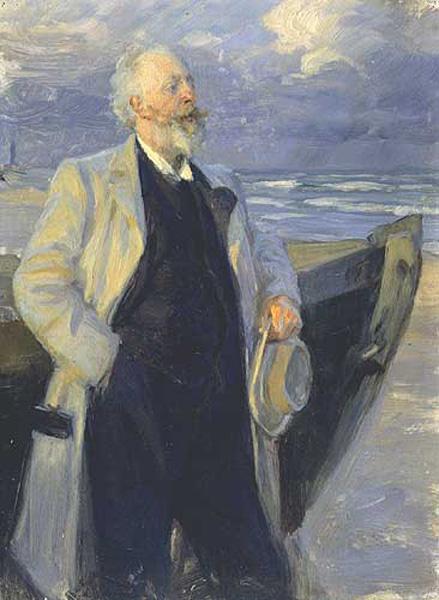 Holger Drachman by Peder Severin Kroyer Impressionism Art dated 1895