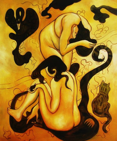 Deux Nus by Paul Ranson Art Nouveau (Modern) Art