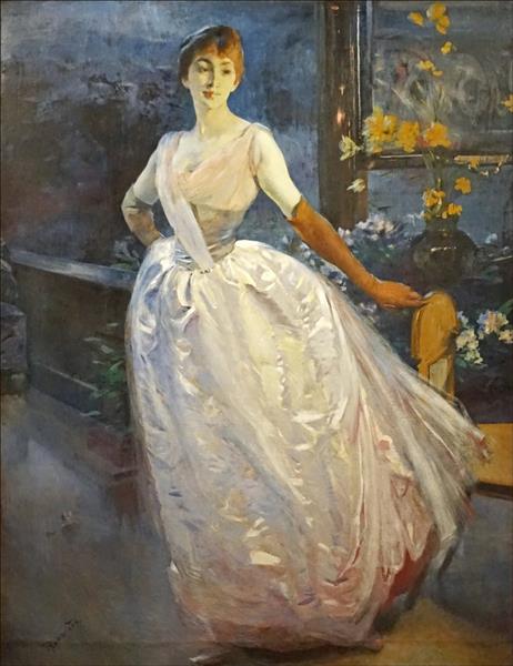 Portrait de Madame Roger Jourdain by Paul-Albert Besnard Impressionism Art dated 1885