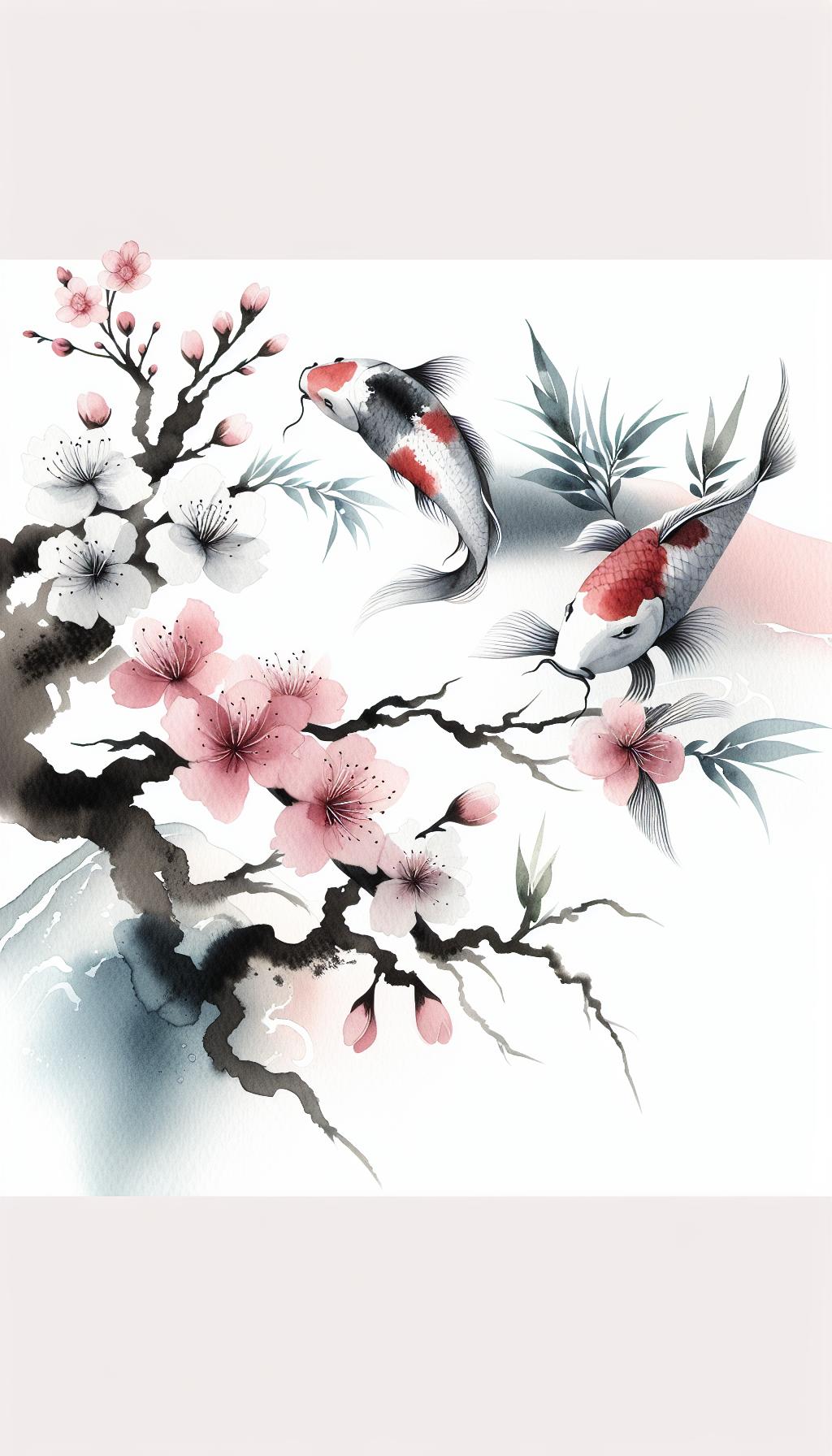 Elysian Ananda Sakura: Japanese Watercolor Serenity