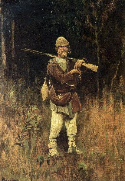 Headed Duck hunter by Viktor Vasnetsov Realism Art dated 1889