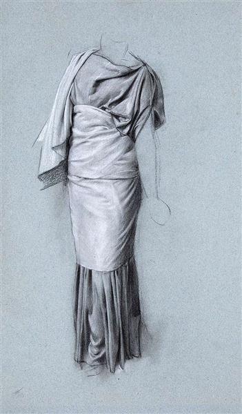 A Standing Draped Figure by Adolf Hir&#233;my-Hirschl Realism Art