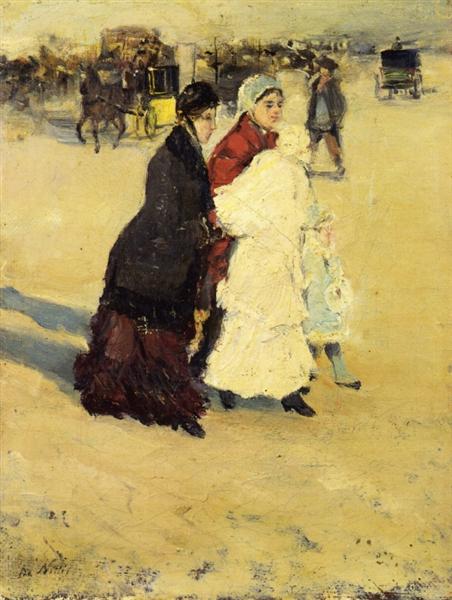 The Nannys by Giuseppe De Nittis Impressionism Art dated 1880