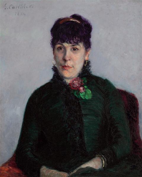 La Femme &#192; La Rose by Gustave Caillebotte Impressionism Art dated 1884