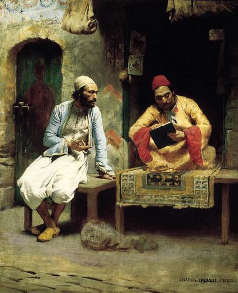 the Letter by Charles Sprague Pearce Orientalism Art dated 1875