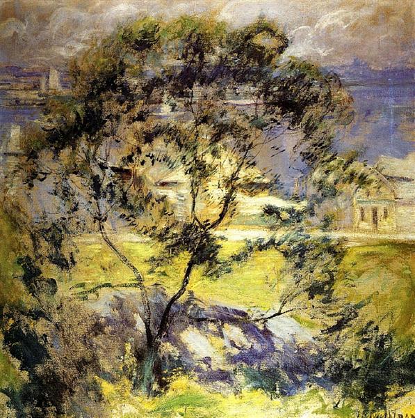 Wild Cherry Tree by John Henry Twachtman Impressionism Art dated 1901