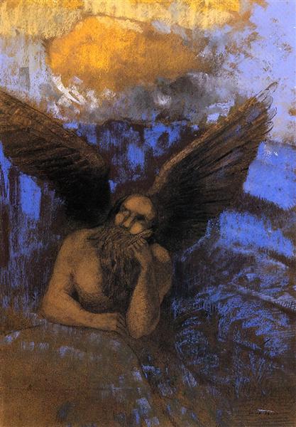 Aged Angel by Odilon Redon Symbolism Art dated 1903