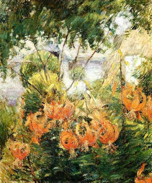 Tiger Lilies by John Henry Twachtman Impressionism Art dated 1899