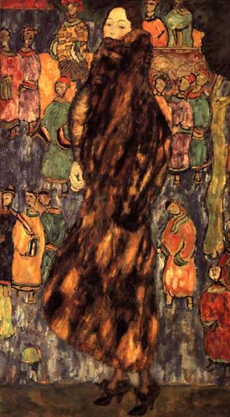 The Polecat Fur (unfinished) by Gustav Klimt Art Nouveau (Modern) Art dated 1918