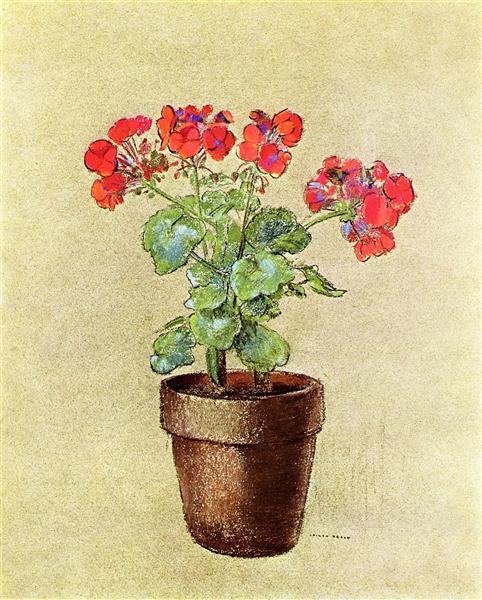 Geraniums by Odilon Redon Realism Art dated 1902