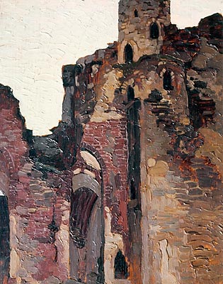 Wenden. Ruins of chapel. by Nicholas Roerich Realism Art dated 1903