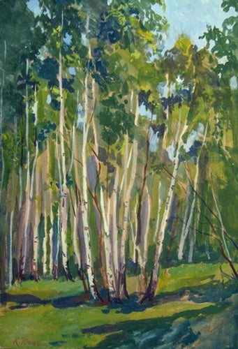 Birches at Noon by Konstantin Yuon Post-Impressionism Art