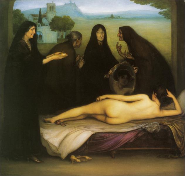 El pecado by Julio Romero de Torres Realism Art dated 1913