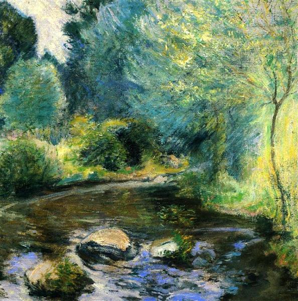 Spring Stream by John Henry Twachtman Impressionism Art dated 1899