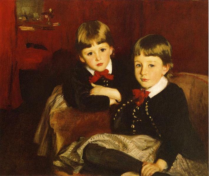 Portrait of Two Children by John Singer Sargent Realism Art dated 1887