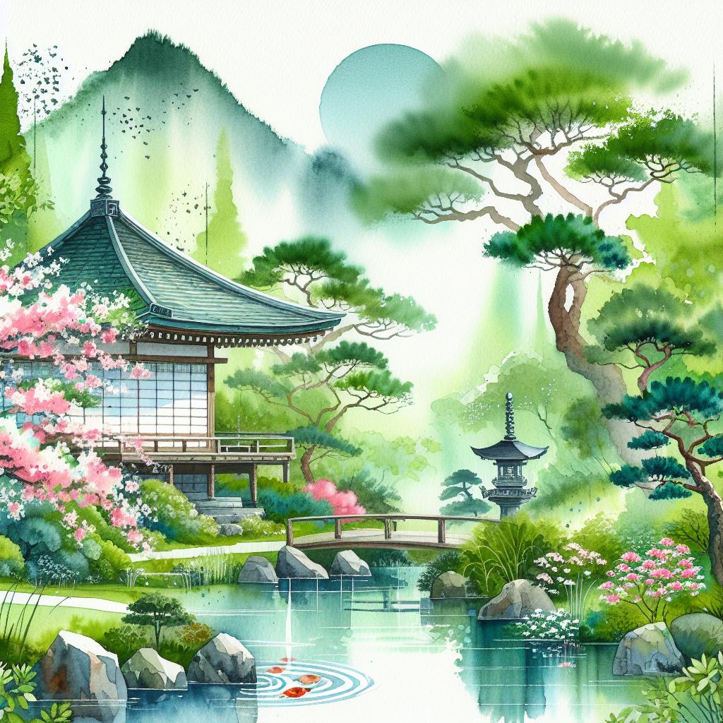 Seraphic Anugraha Japanese Watercolor Panorama