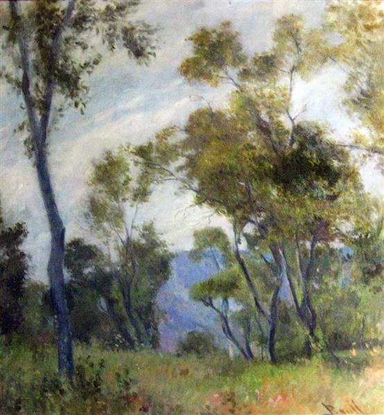 Landscape With Trees by Joan Brull Symbolism Art