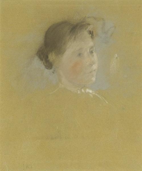 Study of a Head by John Henry Twachtman Impressionism Art dated 1895