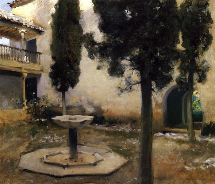 Alhambra, Patio de la Reja by John Singer Sargent Realism Art dated 1879