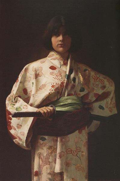 Fantasie by Charles Sprague Pearce Japonism Art dated 1883