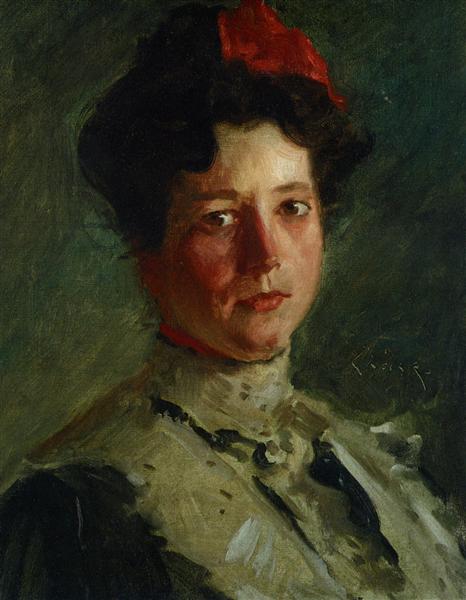 Portrait of Martha Walter by William Merritt Chase Impressionism Art dated 1908