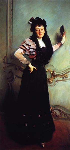 Mrs. Walter Bacon (Virginia Purdy Barker) by John Singer Sargent Realism Art dated 1896