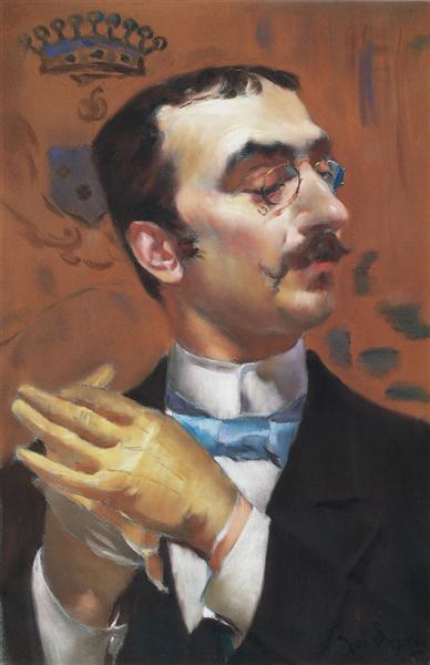 French Painter Henri de Toulouse-Lautrec by Giovanni Boldini Realism Art dated 1890