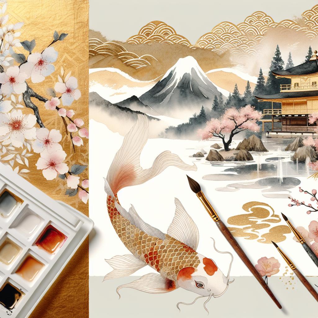 Aureolum Nipponica: Exquisite Golden Watercolor Japanese Art