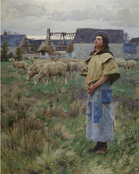 St Genevieve by Charles Sprague Pearce Impressionism Art dated 1887