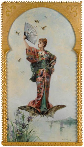 A Butterfly Fairy by Louise Abb&#233;ma dated 1917