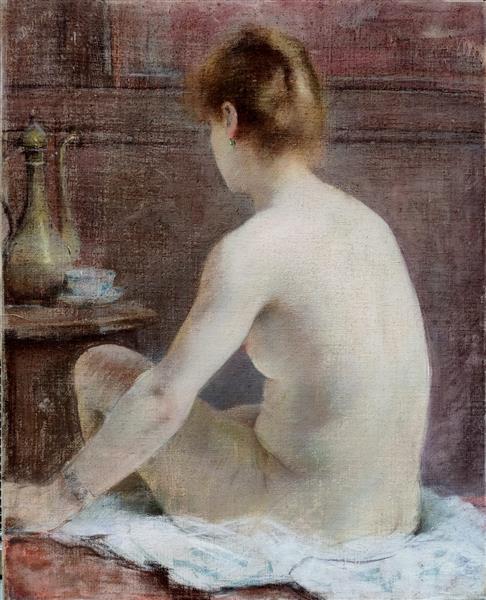 Nude from the back by Giuseppe De Nittis Impressionism Art