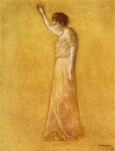 Woman in Pink by Thomas Dewing Tonalism Art