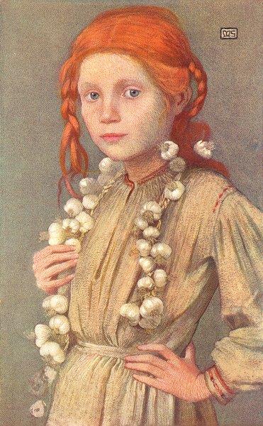 Garlic Seller by Marianne Stokes Art Nouveau (Modern) Art dated 1909