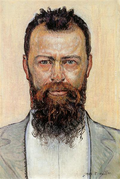 Self-portrait by Ferdinand Hodler Art Nouveau (Modern) Art dated 1900