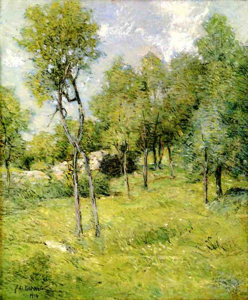 Midsummer Landscape by Julian Alden Weir Impressionism Art dated 1914